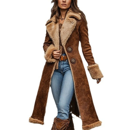 Manteau Chaud en Denim Vintage Style Western